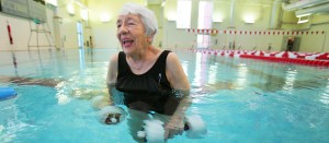 91-year-old Eileen Albrecht keeps active, working out several times a week at the Durango Community Recreation Center. Photo courtesy Shaun Stanley, Durango Herald.